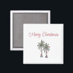 Tropical Merry Christmas Beach Palmen Magnet<br><div class="desc">Tropical Beach Frory Weihnachtsmagnet,  mit einer Palmblüte Illustration und Schrift Typografie. Mit anpassbarer Schrift fügen Sie Ihre eigenen Informationen hinzu. Eine festliche Ergänzung zu Ihrer Ferienküche.</div>