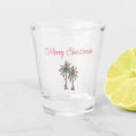 Tropical Merry Christmas Beach Palmen Schnapsglas<br><div class="desc">Tropical Beach Frory Weihnachtsschuss Glas,  mit einer Palmen Illustration und Schrift Typografie. Mit anpassbarer Schrift fügen Sie Ihre eigenen Informationen hinzu. Eine festliche Ergänzung zu Ihrer Feier oder Feier.</div>