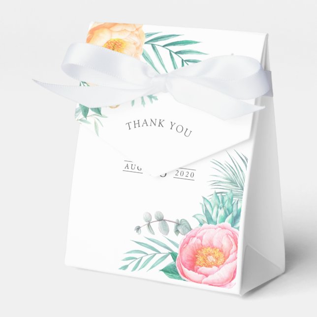 Tropical Mint Floral Baby Dusche Geschenkschachtel (Vorderseite)