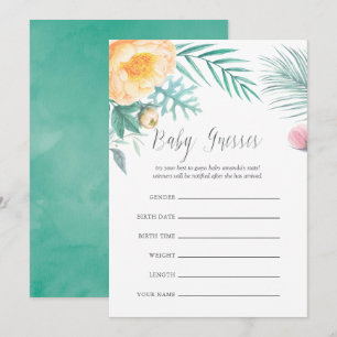 Tropical Mint Floral Baby Shooting Game Einladung