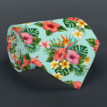 Tropical Mixed Flower Garden Pattern Krawatte<br><div class="desc">A vibrant tropical mixed flower pattern featuring hibiscus,  plumeria,  and lush greenery. This lively botanical design captures the energy of tropical gardens and bright summer landscapes.</div>