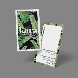 Tropical Modern Boutique Salon Designer Black Visitenkarte