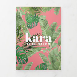 Tropical Modern Salon Designer Pink Broschüre