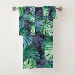 Tropical Monstera Blätter Badhandtuch Set