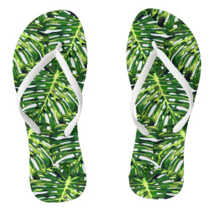 Tropical Monstera Blätter Flip Flops