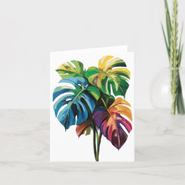 Tropical Monstera Blätter Foliage Greetings Card Dankeskarte