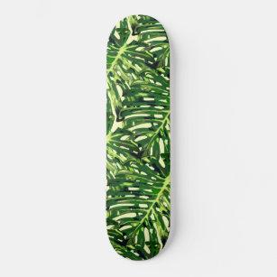 Tropical Monstera Blätter - Grüne Reise Skateboard