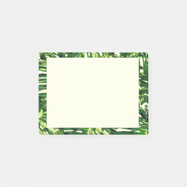 Tropical Monstera Blätter - Grünflächen Post-it Klebezettel (Vorderseite)