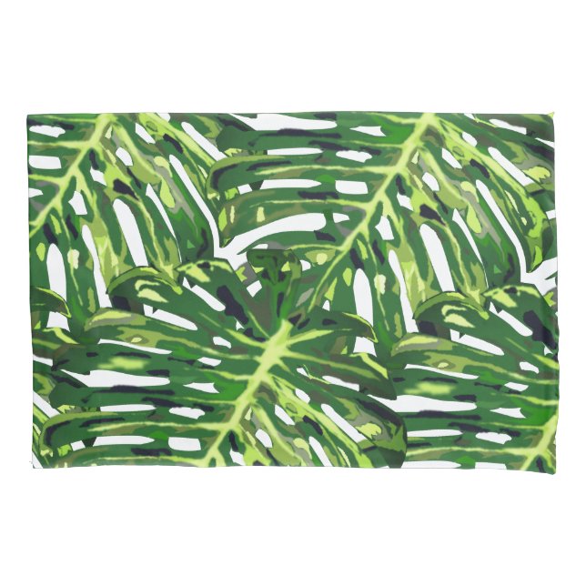 Tropical Monstera Blätter Kissenfall Kissenbezug (Vorderseite)