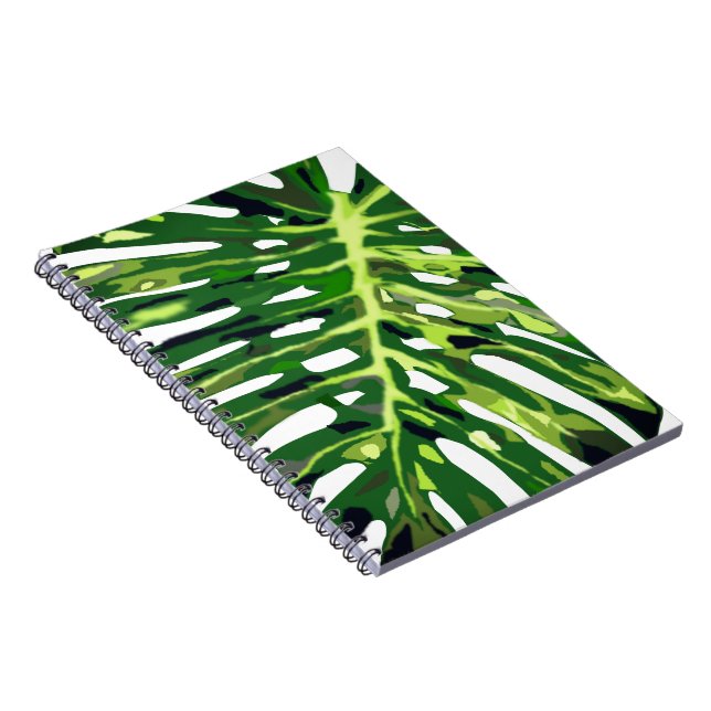 Tropical Monstera Blätter Notebook Notizblock (Rechte Seite)