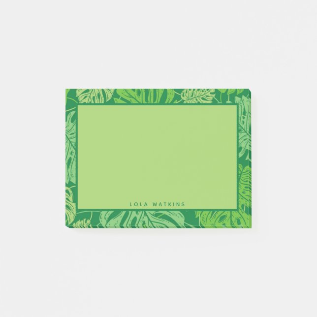 Tropical Monstera Blätter Post-it Klebezettel (Vorderseite)