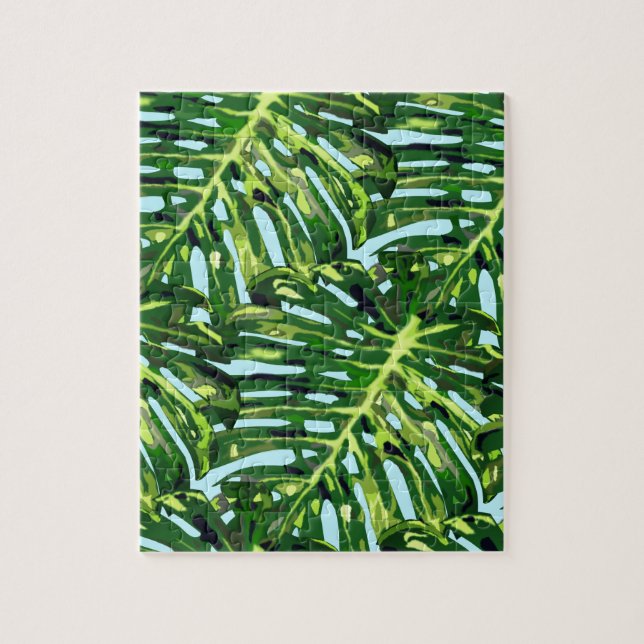 Tropical Monstera Blätter Puzzle (Vertikal)
