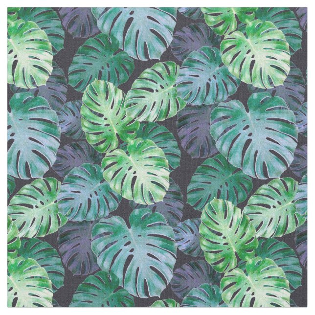 Tropical Monstera Blätter Stoff (Nahaufnahme)