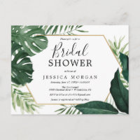 Tropical Monstera Bridal Dusche Einladung
