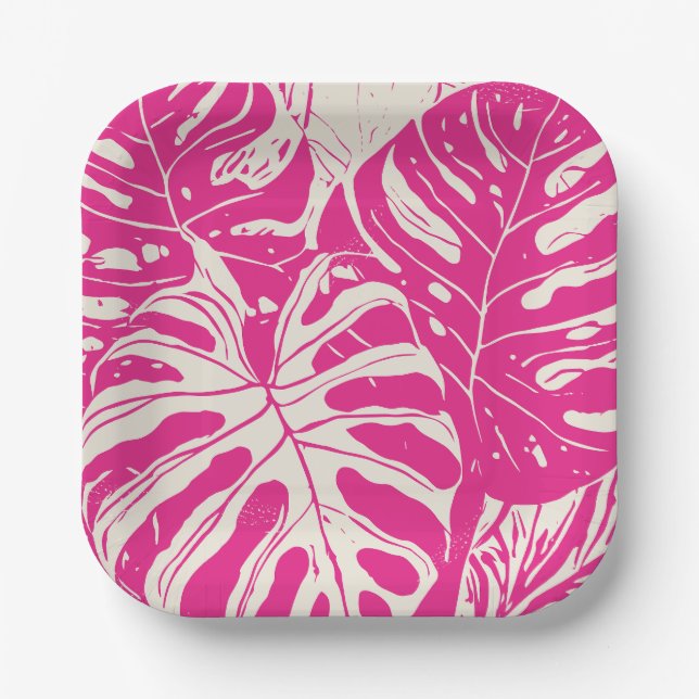 Tropical Monstera entwarf Paper Teller (Vorderseite)