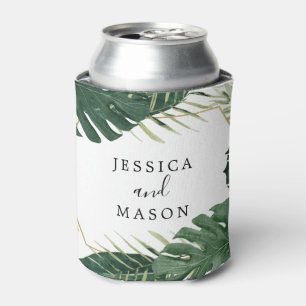 Tropical Monstera Gastgeschenk Hochzeit kann kühle Dosenkühler