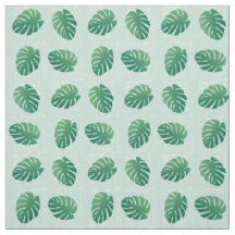 Tropical Monstera Green Leaf Muster Fabric