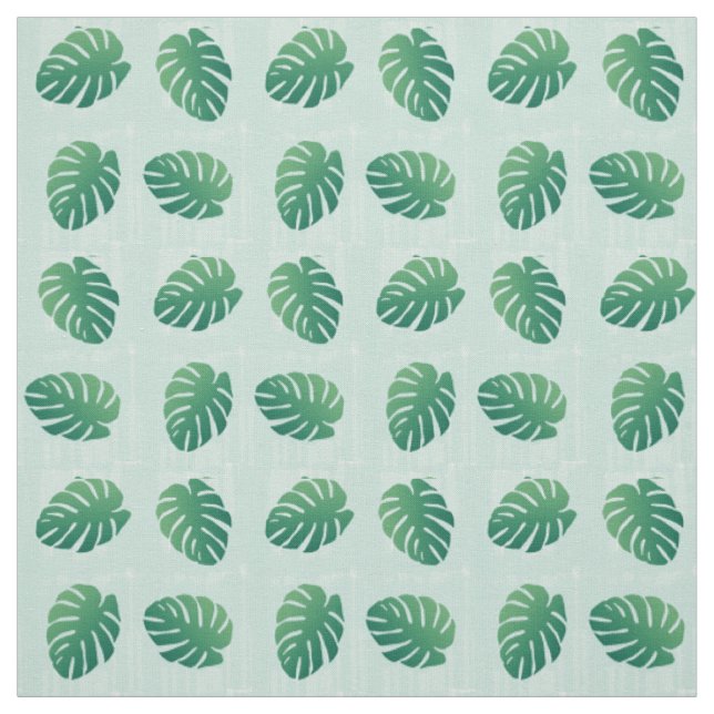 Tropical Monstera Green Leaf Muster Fabric Stoff (Muster)