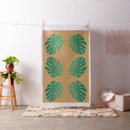 Tropical Monstera Green Leaf Muster Stoff