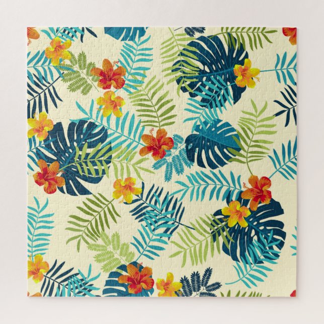 Tropical Monstera Hibiskus Summer Pattern (Vertikal)