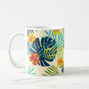 Tropical Monstera Hibiskus Summer Pattern Kaffeetasse