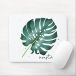 Tropical Monstera Houseplant Mousepad<br><div class="desc">Elegantes Mousepad mit tropischen Häuserpflanzen,  in dem ein grünes Monsterablatt dargestellt wird. Ideal für Pflanze-Liebhaber!</div>