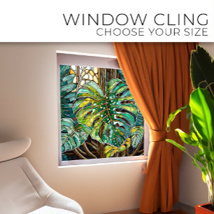 Tropical Monstera Kunstvoll Glas Fensteraufkleber