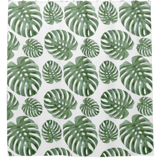 Tropical Monstera Leaf Bädervorhang Duschvorhang (Vorderseite)