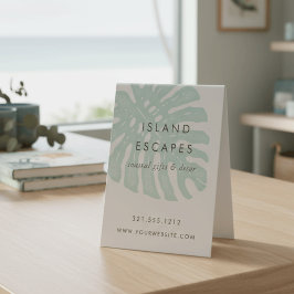 Tropical Monstera Leaf Business Tischaufsteller