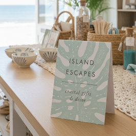 Tropical Monstera Leaf Business Tischaufsteller