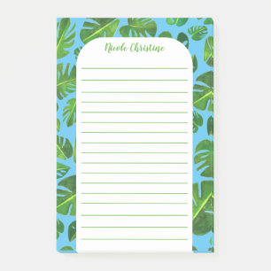 Tropical Monstera Leaf Muster geschnitten Post-it Klebezettel