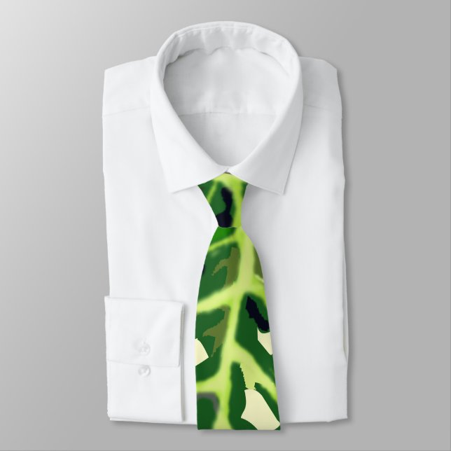 Tropical Monstera Leaf Neck Tie Summer Partys Time Krawatte (Gebunden)