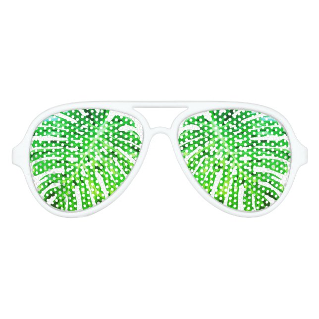 Tropical Monstera Leaf Partybrille (Vorderseite)