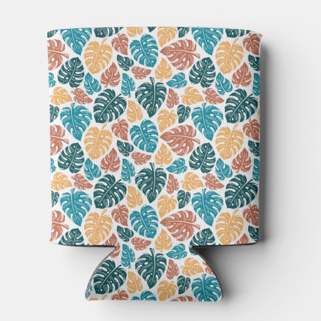 Tropical Monstera Leaf Pattern - farbenfrohe Natur Dosenkühler (Rückseite)