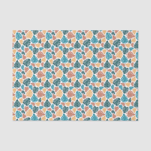Tropical Monstera Leaf Pattern - farbenfrohe Natur Seidenpapier (Vorderseite)