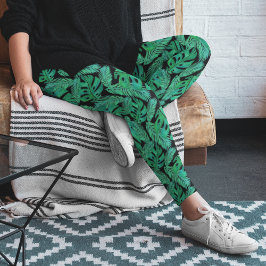 Tropical Monstera Leaf Pattern Leggings