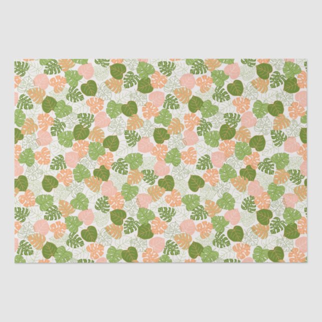 Tropical Monstera Leaf Seidenpapier (Vorderseite)