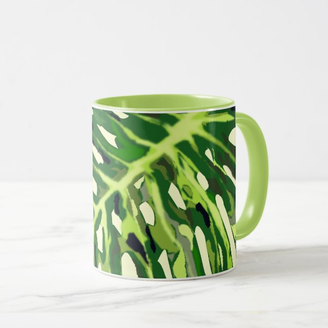 Tropical Monstera Leaf Tasse (VorderseiteRechts)