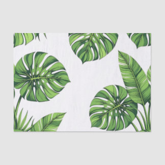 Tropical Monstera Leaves Seamless Pattern Green Seidenpapier