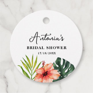 Tropical Monstera Palm Bridal Shower  Geschenkanhänger