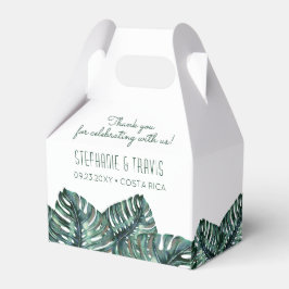 Tropical Monstera Palm Retro Mod Beach Wedding Fav Geschenkschachtel