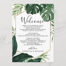 Tropical Monstera Wedding Willkommensbrief Programm