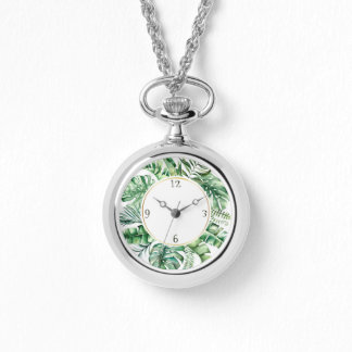 Tropical Monstera Wreath Womens Watch Armbanduhr