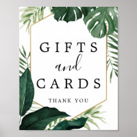 Tropical Monstera - Zeichen für Geschenke und Kart