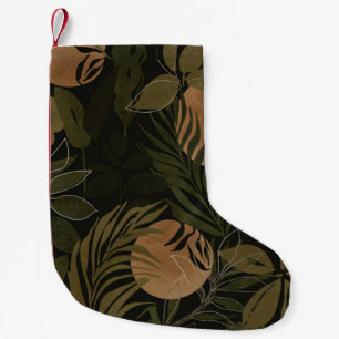 Tropical Moon Palm: nächtliches nahtloses Muster Kleiner Weihnachtsstrumpf