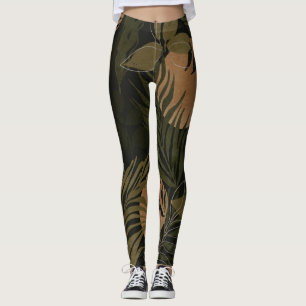 Tropical Moon Palm: nächtliches nahtloses Muster Leggings