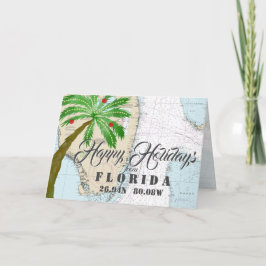 Tropical Nautical Happy Holidays aus Florida Feiertagskarte