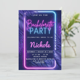 Tropical Neon Bachelorette Einladung Party