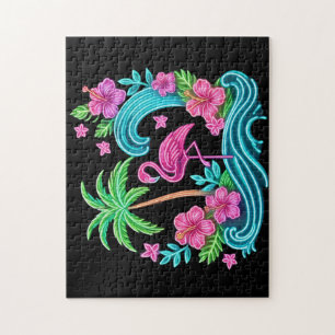 Tropical Neon Flamingo
