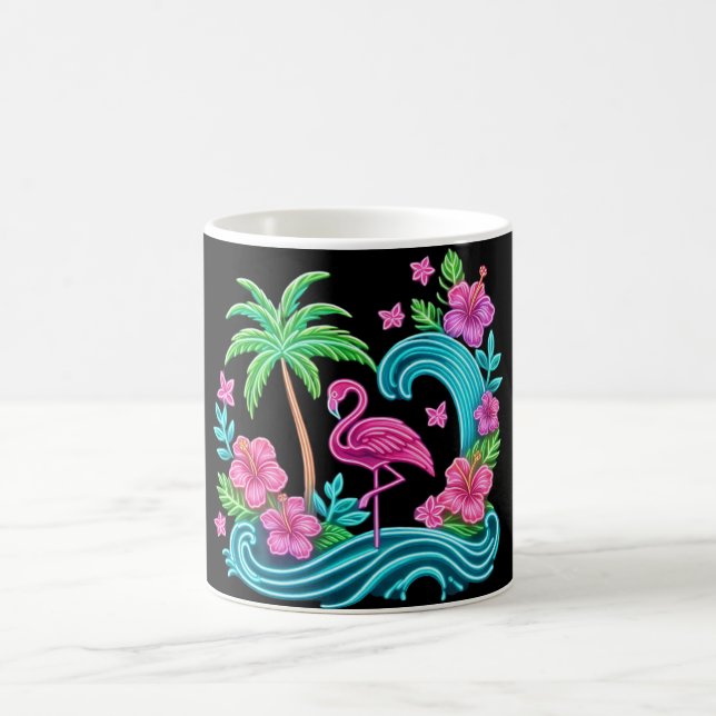 Tropical Neon Flamingo Kaffeetasse (Mittel)